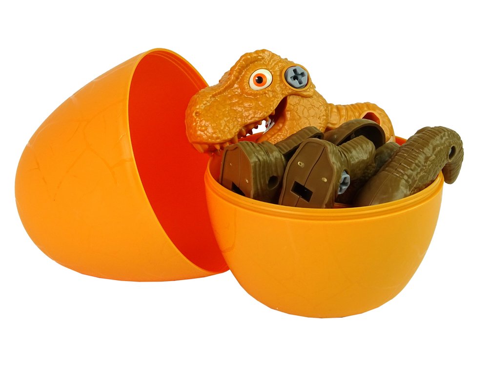 Konstrukcinis rinkinys - dinozauras Tyrannosaurus Rex su kiaušiniu, oranžinis - 8