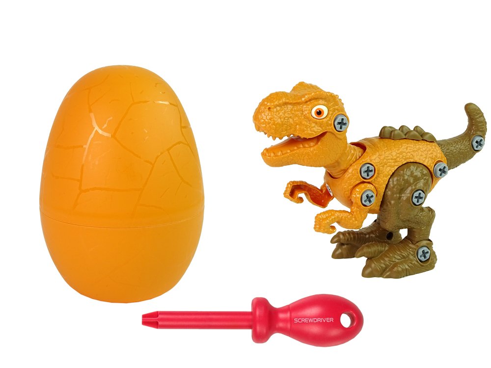 Konstrukcinis rinkinys - dinozauras Tyrannosaurus Rex su kiaušiniu, oranžinis - 7