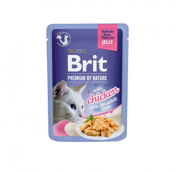 Konservuotas ėdalas katėms Brit Premium Cat Delicate Chicken in Jelly, 85 g-0