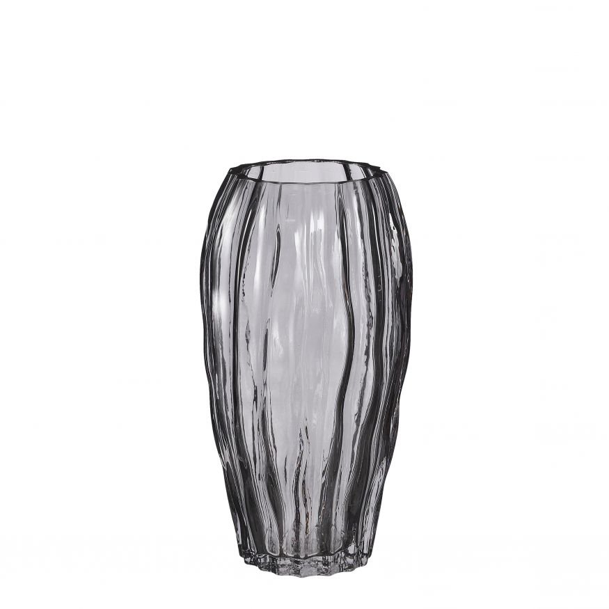 Stiklinė vaza FELINE, rudos sp., 14 x 27 cm