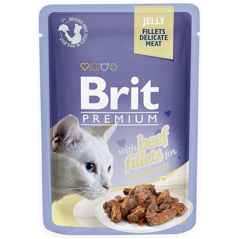 Konservuotas ėdalas katėms Brit Premium Cat Delicate Beef in Jelly, 85 g