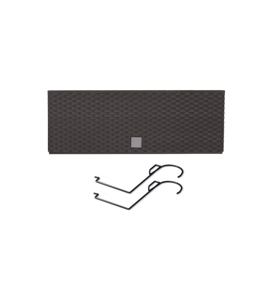 Lauko plastikinis vazonas RATO CASE W, rudos sp., 18 x 58 x 20 cm-0