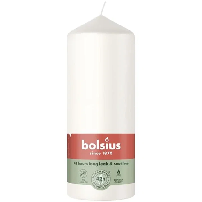 Cilindrinė žvakė BOLSIUS, baltos sp., 5,8 x 15 cm-0