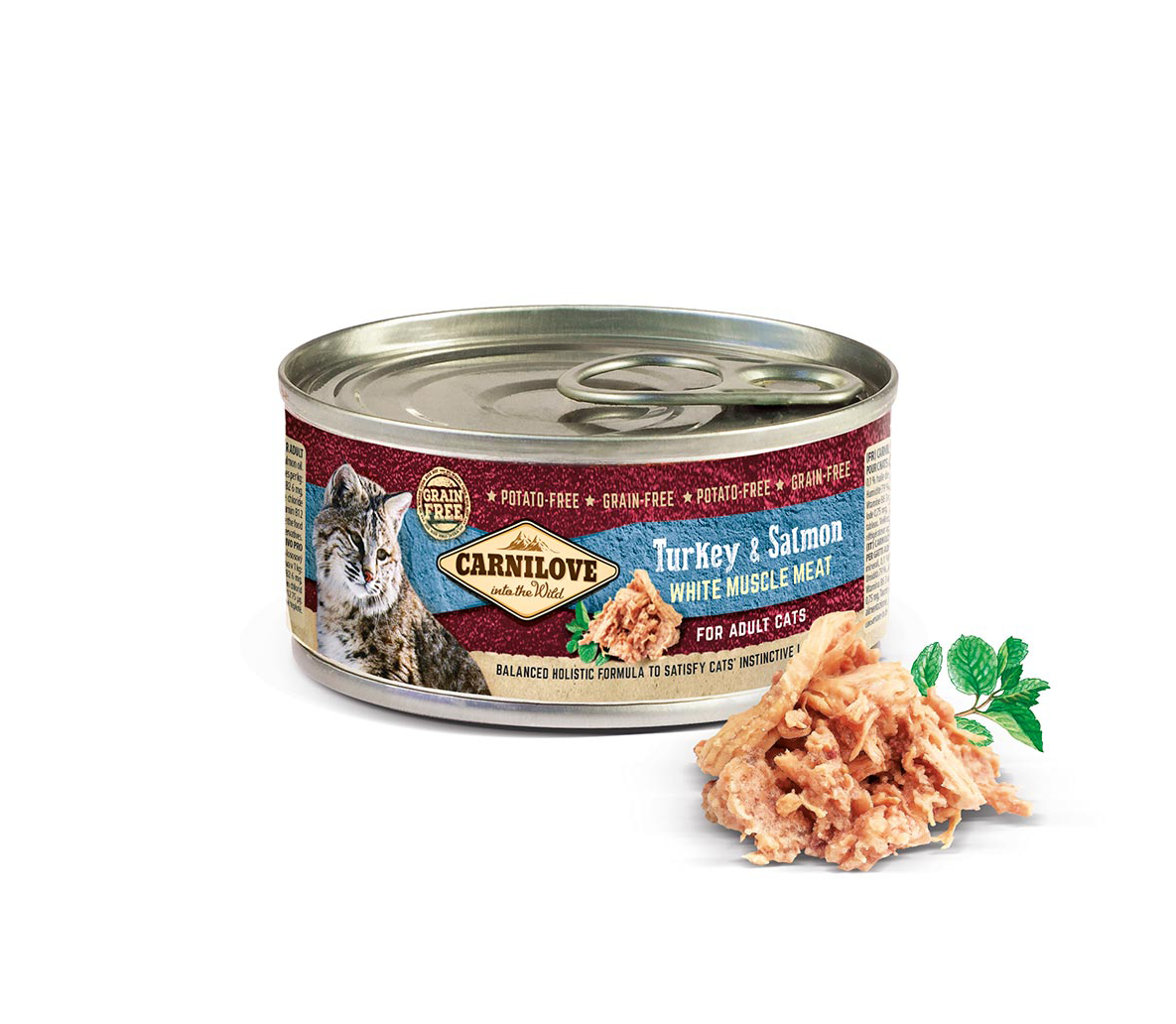Konservuotas kačių ėdalas Carnilove Turkey&Salmon, 100 g