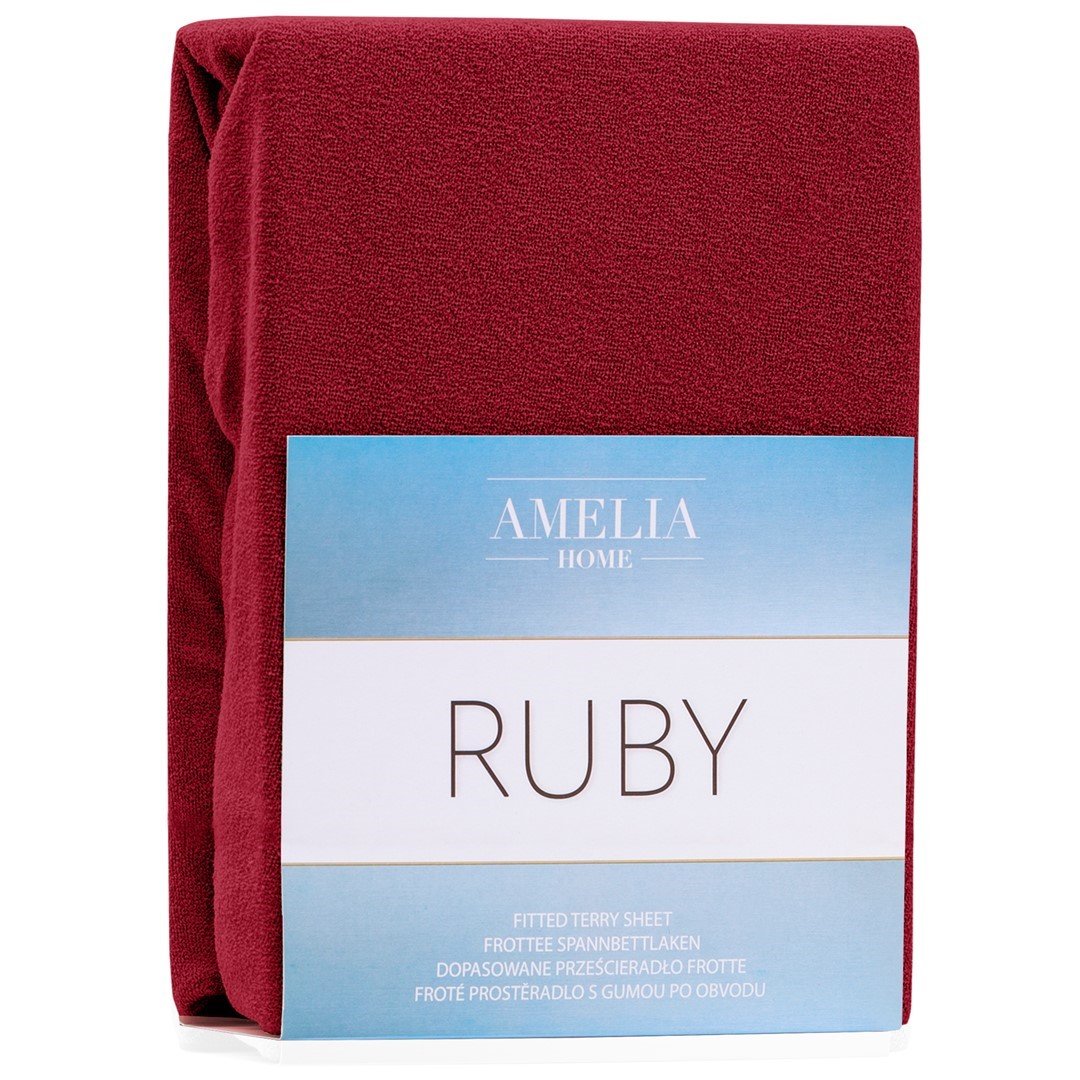 Frotinė paklodė su guma Ameliahome RUBY Red, 220x240 cm
