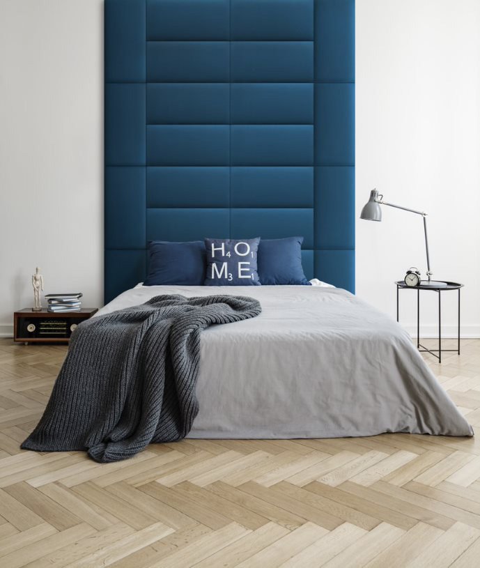 Minkštos tekstilinės sienų dangos SOFTI 30x60, mėlynos spalvos - 2