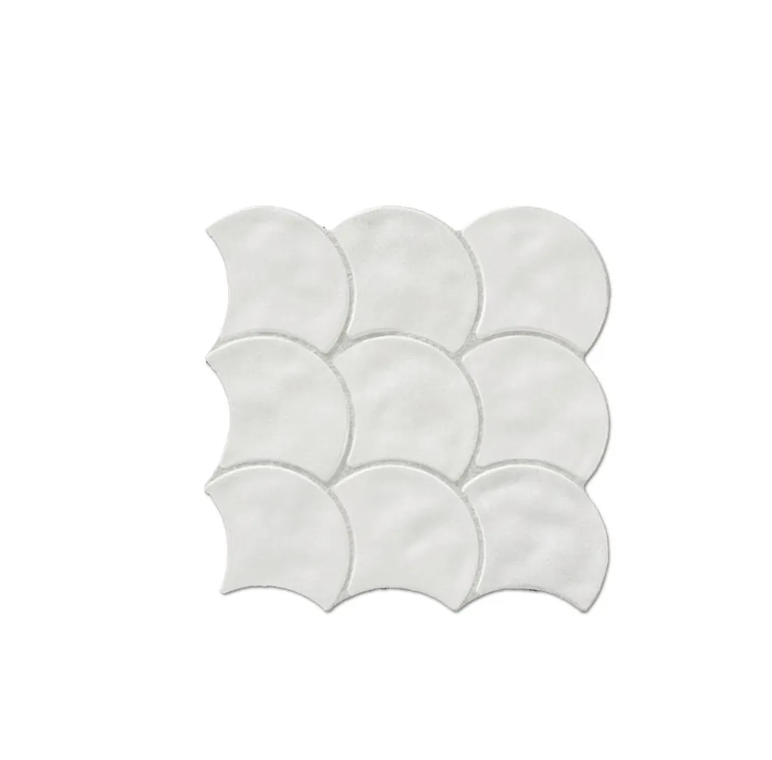 Akmens masės plytelės SCALE WHITE, 30,7 x 30,7 cm