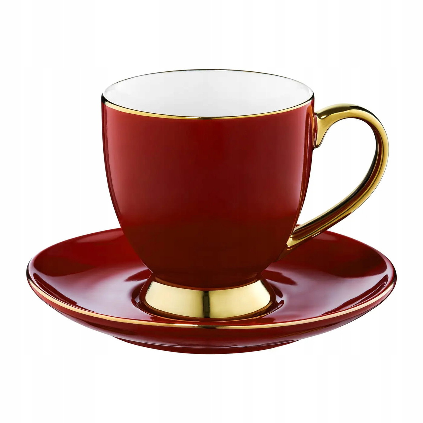 Puodelis su lėkštute AMBITION ROYAL, raudonos sp., 220 ml-0