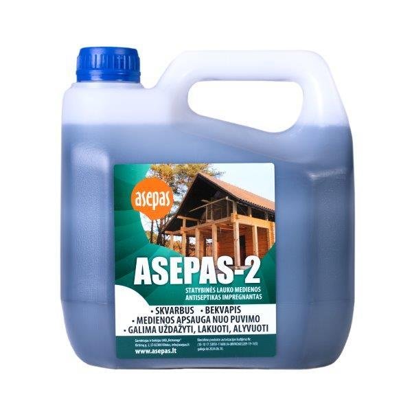 Medienos antiseptikas lauko medienai „Asepas-2“ 1:2, 5L
