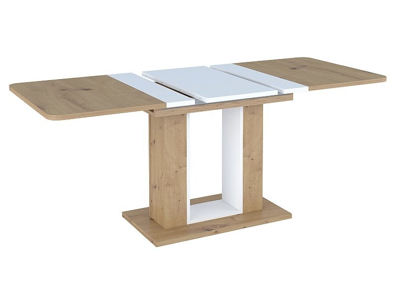 Valgomojo stalas TWINS, 140 x 80 cm, ąžuolo/balta