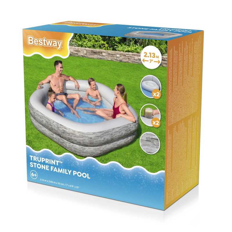 Pripučiamas baseinas su sedynėmis BESTWAY Family Pool, 213 x 206 x 53 cm - 5