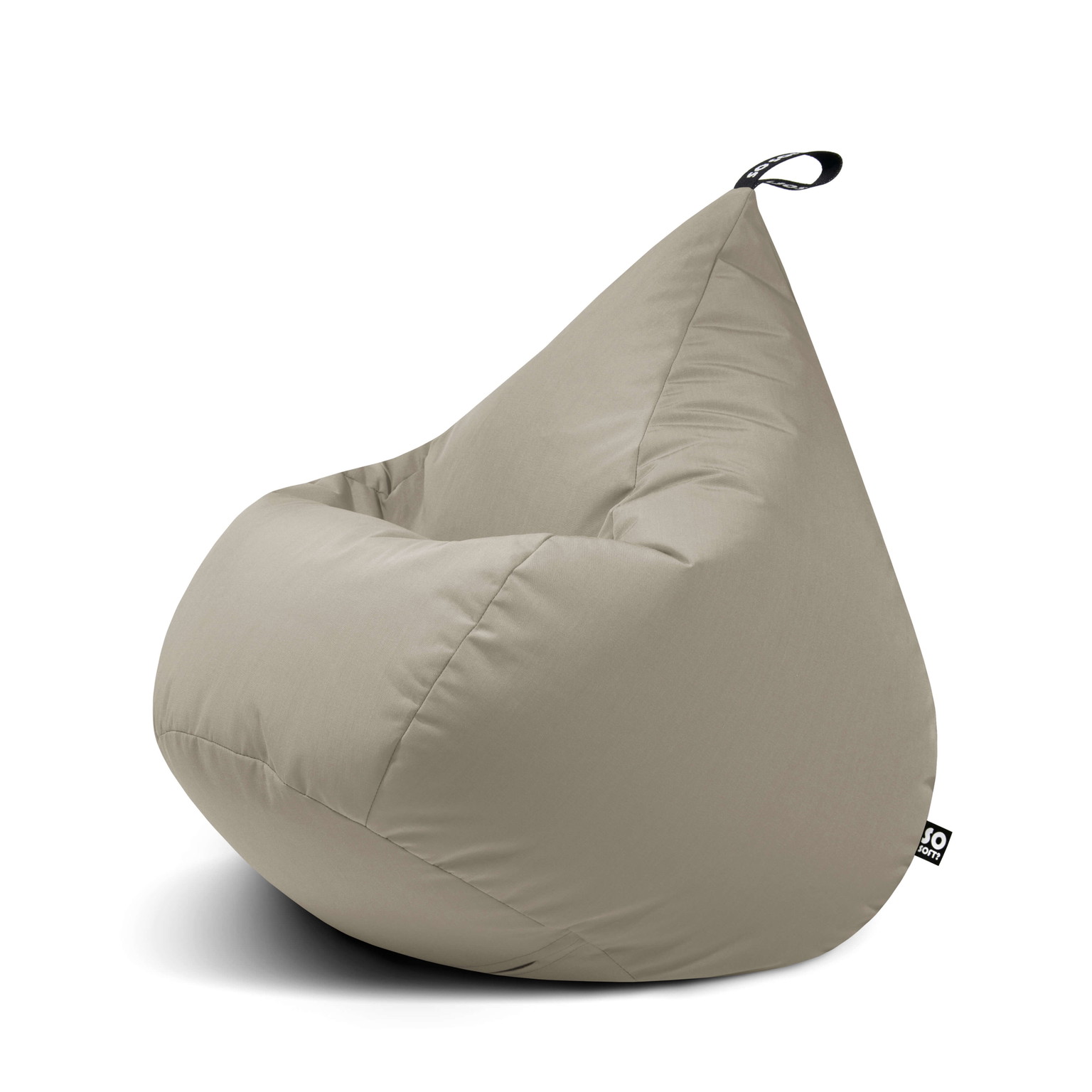 Sėdmaišis Drop L Glow, 65x65x70 cm, baltai pilka