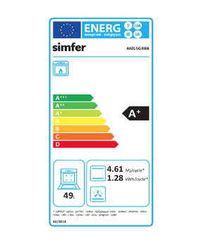 Dujinė viryklė su dujine orkaite SIMFER 4401SGRBB.1, baltos sp. - 4