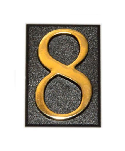 Buto numeris 8, 32 x 45 mm, plastikinis, aukso sp.-0