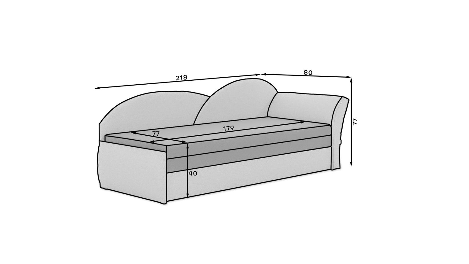 Sofa Aga, juoda/pilka-1