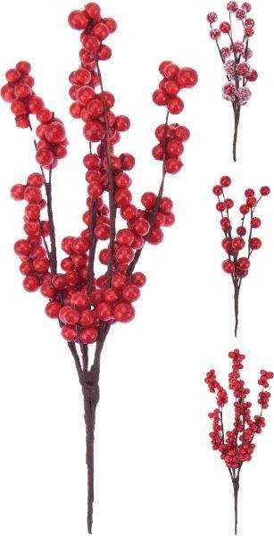 Kalėdinė dekoracija BERRY BRANCH, raudonos sp., 15 cm