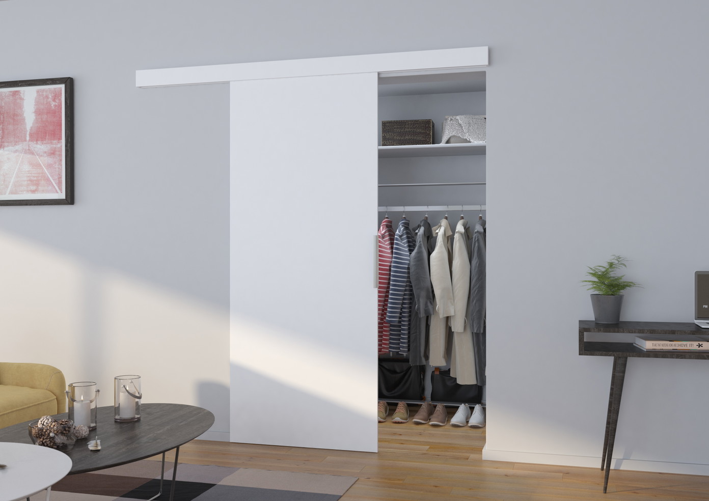 Stumdomos durys PIXI 106, 106 x 205 cm, balta-0