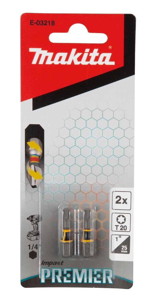Sukimo antgaliai MAKITA Impact Premier, TX20 x 25 mm, 1,4", smūginiai, 2 vnt.-1