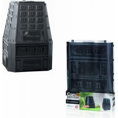 Plastikinė komposto dėžė EVOGREEN, juodos sp., 850 l, 90 x 91 x 134,5 cm - 4