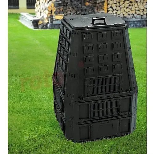 Plastikinė komposto dėžė EVOGREEN, juodos sp., 850 l, 90 x 91 x 134,5 cm - 3