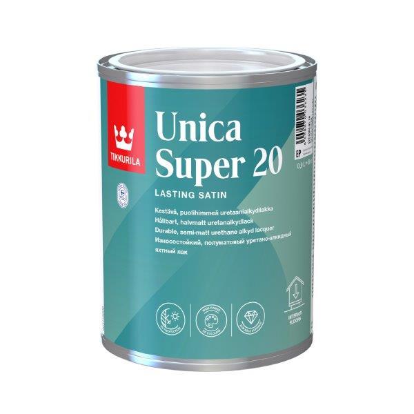 Drėgmei atsparus greitai džiūstantis lakas TIKKURILA UNICA SUPER 20, pusiau matinis, 900 ml-0