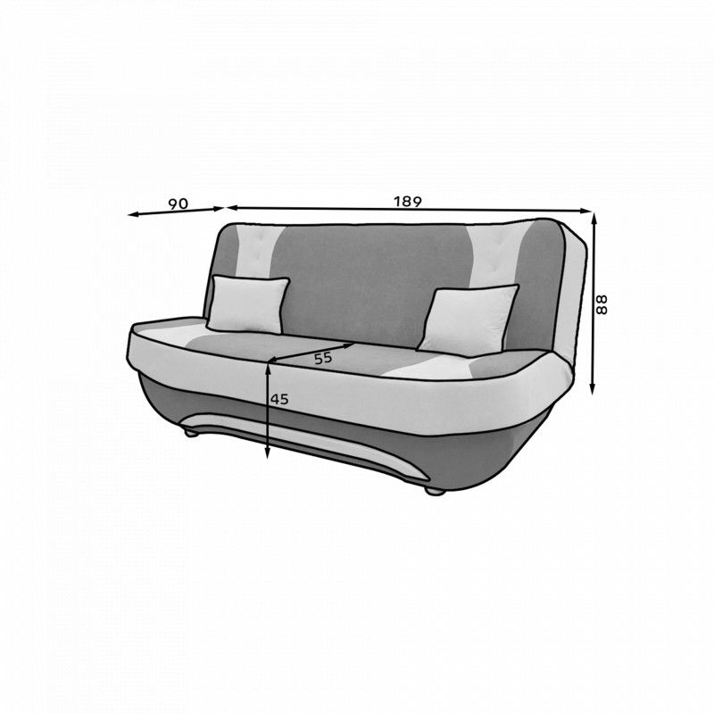 Sofa Ewa II, žalia/juoda - 3