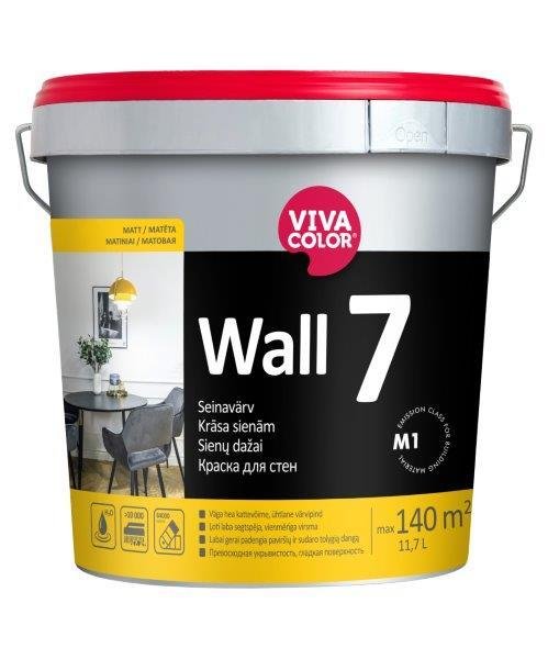 Sienų dažai VIVACOLOR WALL 7, A bazė, matiniai, 11,7 l