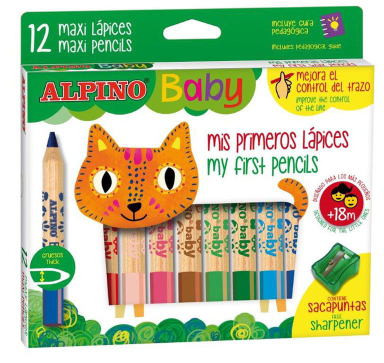 Spalvoti pieštukai ALPINO Baby, 12 spalvų - 3