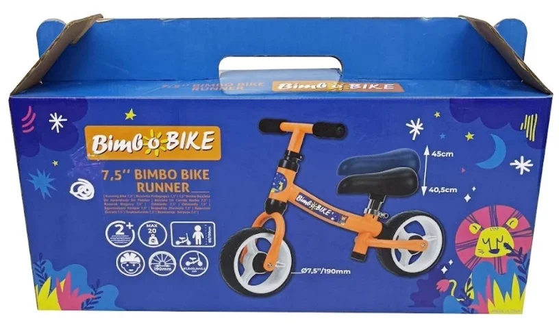 Vaikiškas dviratis BIMBO, 57 x 16,5 x 26,5 cm, juodos/oranžinės sp. - 2