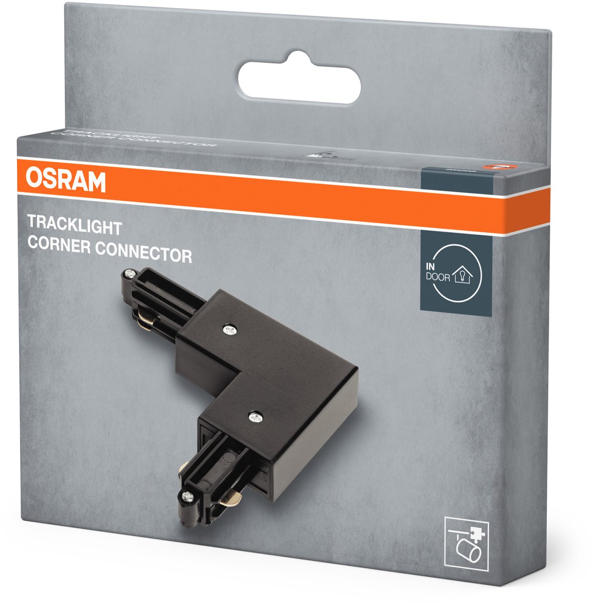 Vienfazio taškinių šviestuvų bėgelio jungtis OSRAM TRACKLIGHT, kampinė, juoda - 3