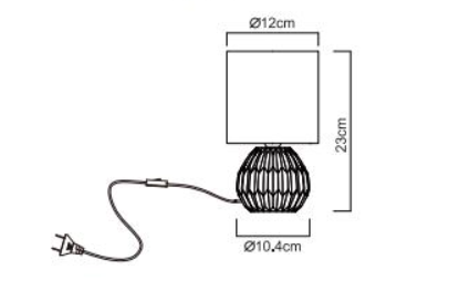 Stalinis šviestuvas GLOBO SYLAS, 1 x E14, 40W, juodos sp., keraminis, ø12 x 23 cm - 3