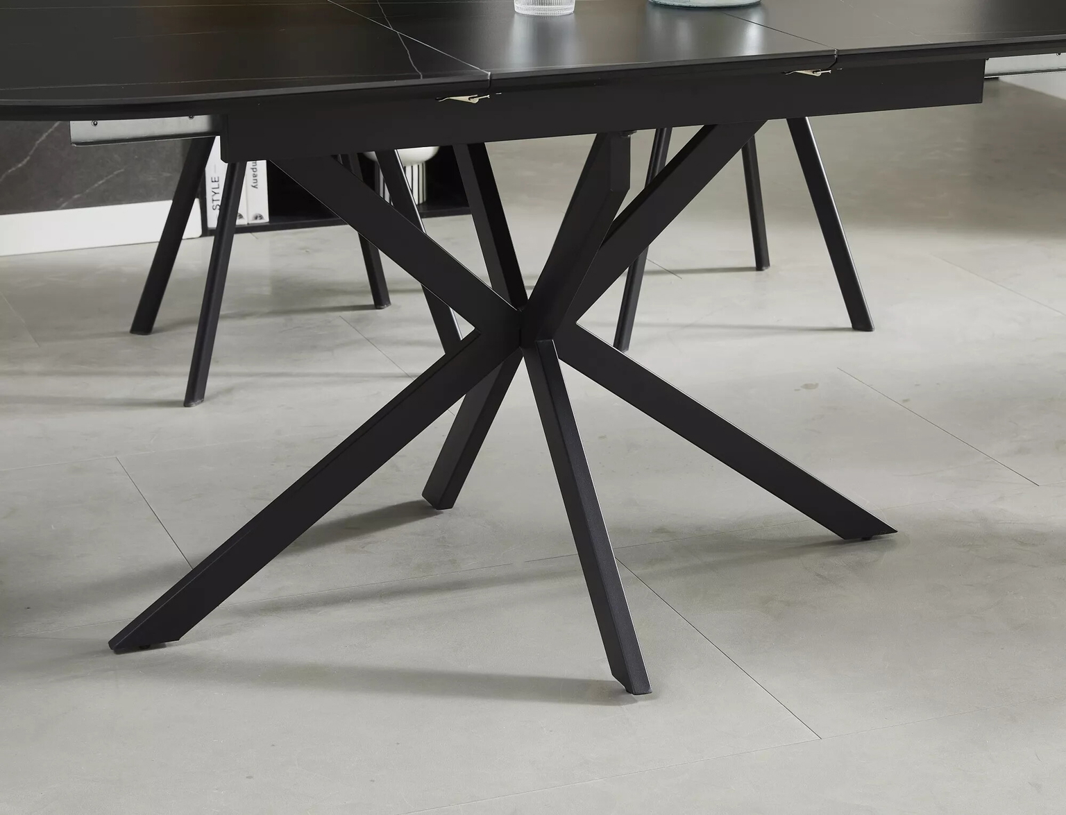 Valgomojo stalas Gaston Ceramic 140, 140 x 80 cm, juoda - 3