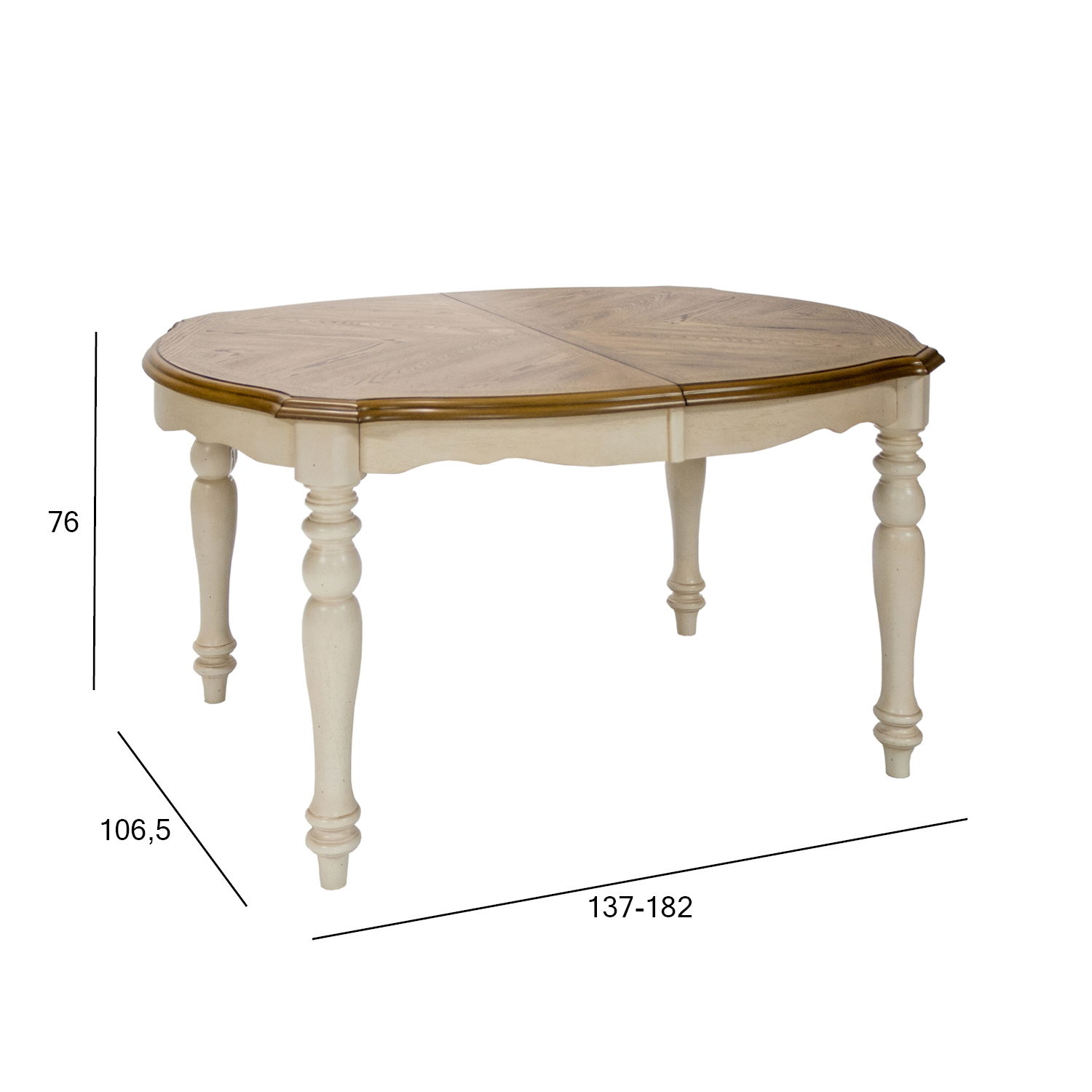 Valgomojo stalas LILY, 137(182)x106.5 cm - 3