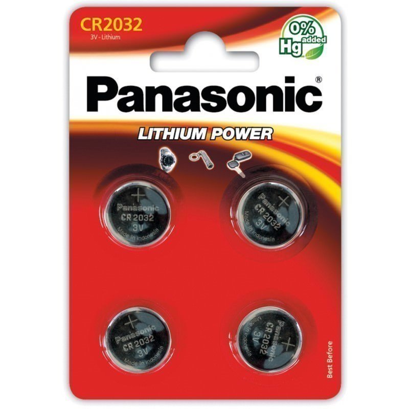 Elementai PANASONIC, CR2032/4B, 3 V, 4 vnt.