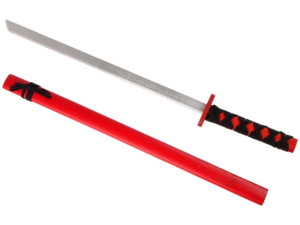 Medinis riterio kardas, raudonas, 73 cm