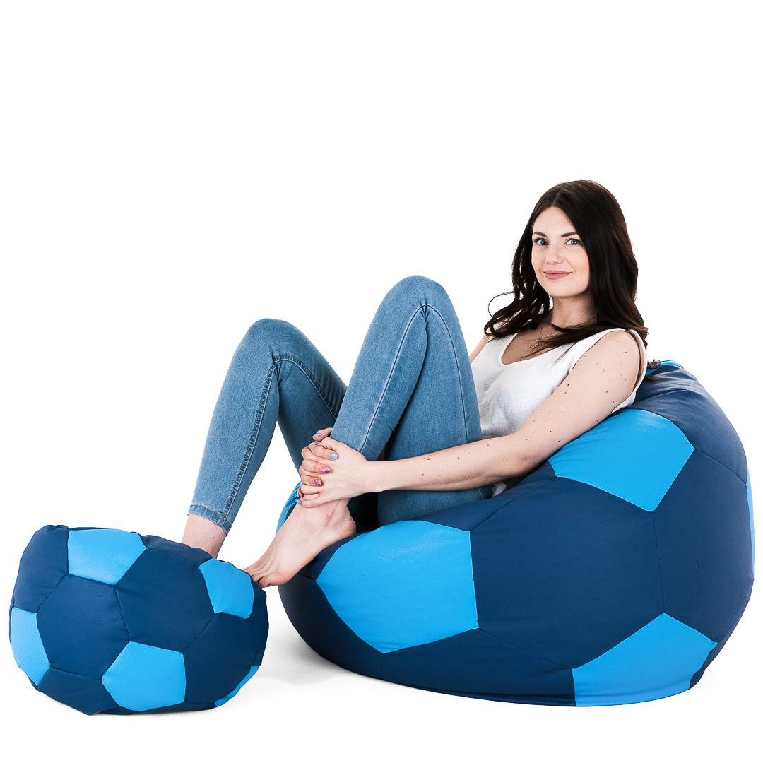 Sėdmaišis su pufu Ball XXXXL (100 cm), Blue/Dark blue-1