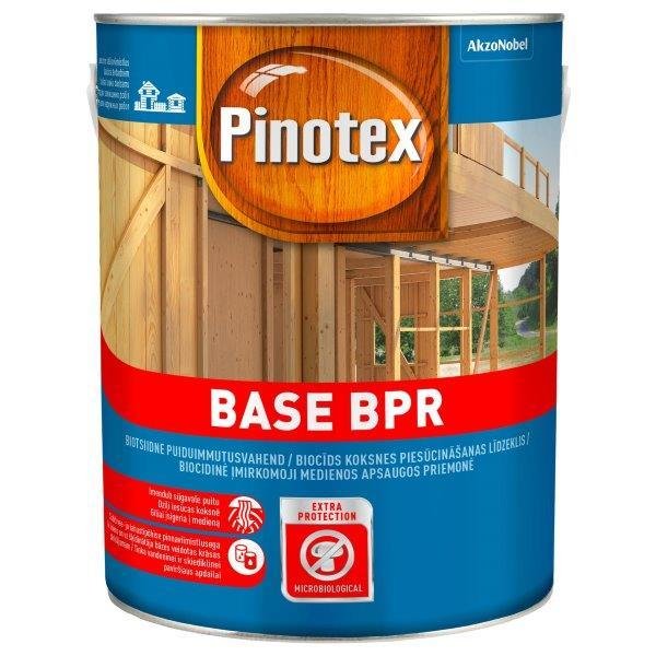 Medienos gruntas PINOTEX BASE BPR, bespalvis, 2,5l