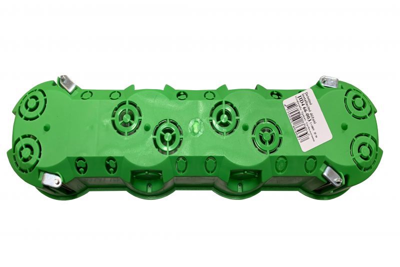 Keturvietė dėžutė į gipso kartoną Liregus, 283,4x73,3x46,5mm, 850 °C, IP20, žalios sp.-0