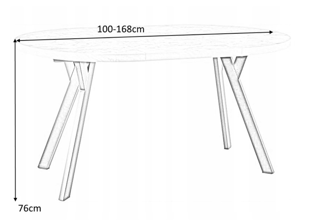 Valgomojo stalas MEDAN, 100 x 100(168) cm - 6
