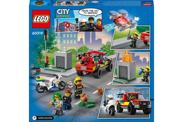 Konstruktorius LEGO® City Fire Ugniagesių gelbėjimo operacija ir policijos gaudynės 60319