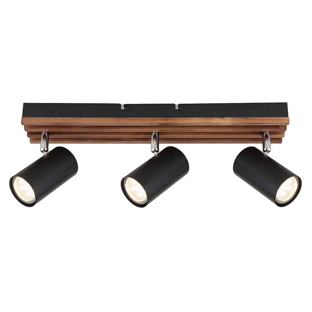 Taškinis šviestuvas GLOBO KAYDEN, 3xGU10 max 3x25W metalas/medis juodos sp 8x12,5x41cm - 2