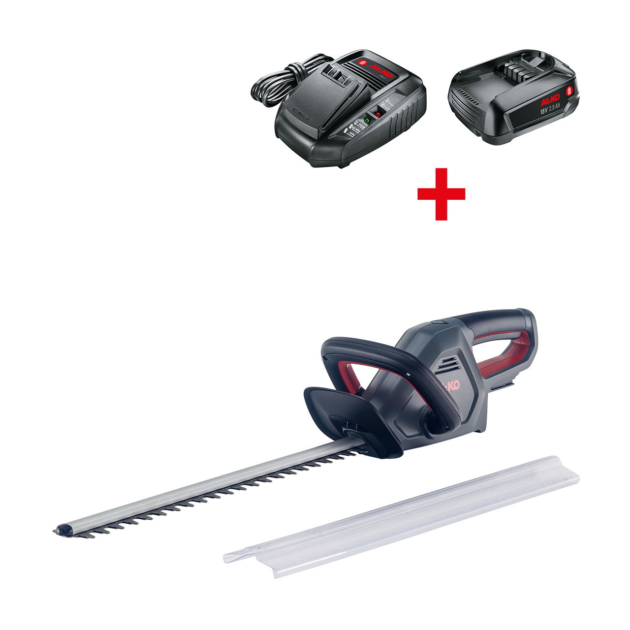 Akumuliatorinės gyvatvorių žirklės AL-KO HT 1845 P4A, 18 V, 2,5 Ah, 45 cm-0