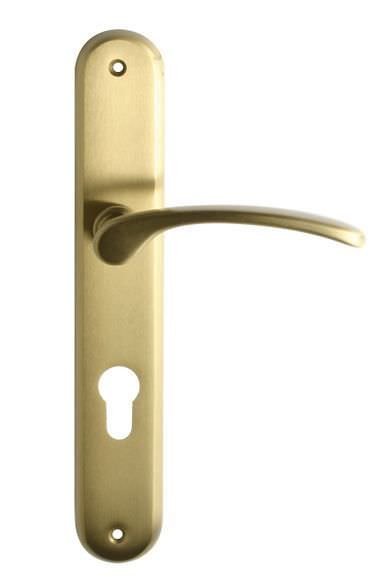 Durų rankena LAURA 340, cilindrui, universali, geltonos sp.