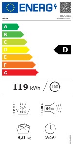 Džiovyklė AEG TR7G8BE, 8 kg - 5