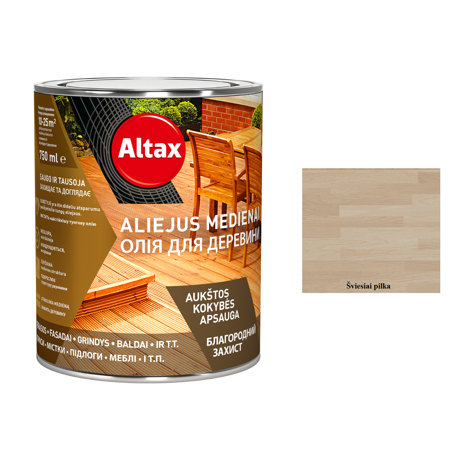 Aliejus medienai ALTAX, šviesiai pilkos sp., 0,75 l
