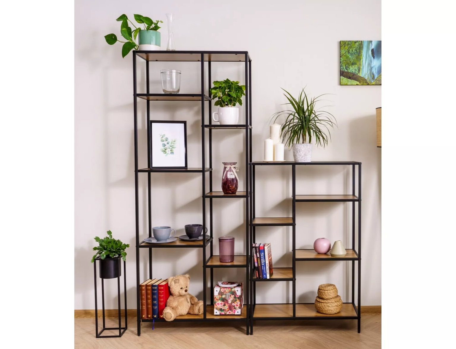 Pastatoma lentyna COSTA B, 70 cm, ąžuolo/juoda - 4