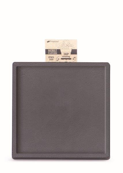 Vazono padėklas MOBILE PLATFORM SQUARE, su ratukais, juodos sp., 45 x 45 x 6 cm