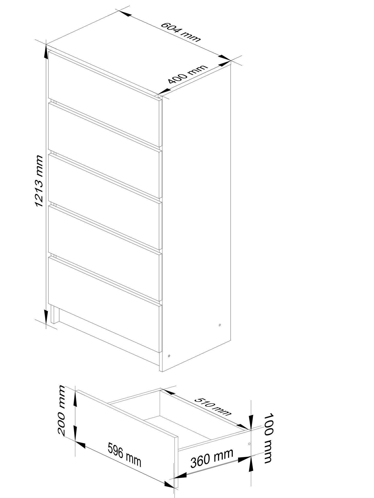 Komoda K 60 cm, ąžuolo - 3