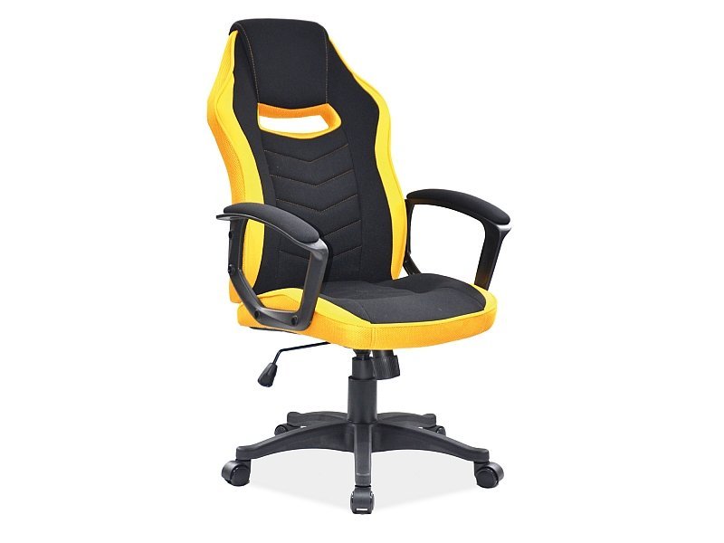 Biuro kėdė Q-372, juoda/geltona