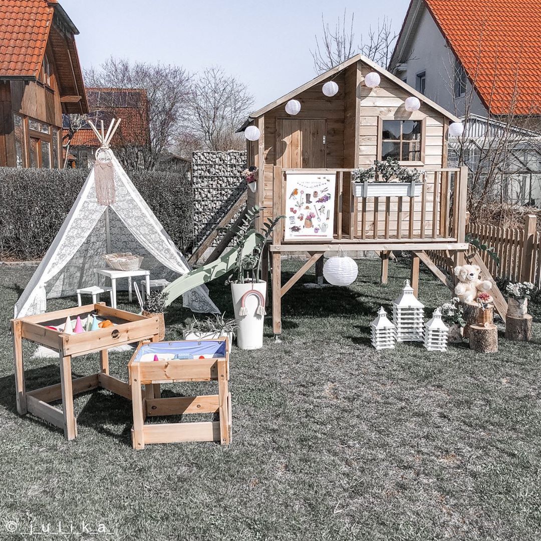 Medinis vaikų žaidimų namelis Gandriukas - 4